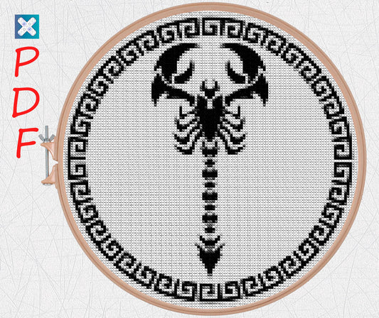 Scorpio Zodiac Embroidery Pattern: Easy Beginner Cross Stitch Chart for Constellation Lovers