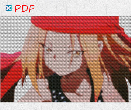 Anime Girl Cross Stitch Pattern: Anna Kyoyama Embroidery Design PDF - Shaman Fight Digital Download