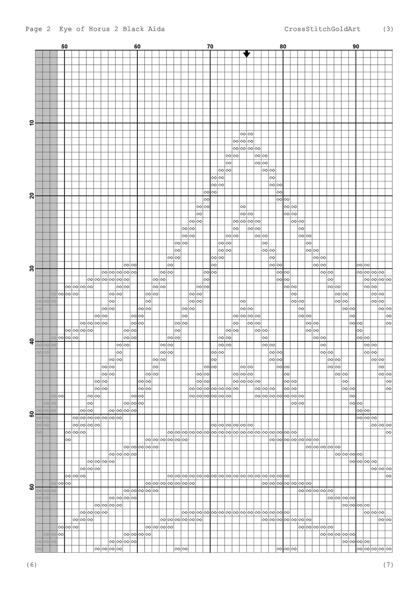 Eye of Horus Egyptian Cross Stitch Pattern: Beginner-Friendly Embroidery on Black Aida