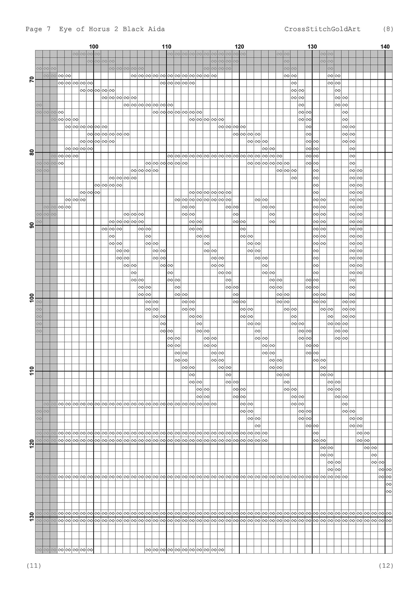 Eye of Horus Egyptian Cross Stitch Pattern: Beginner-Friendly Embroidery on Black Aida