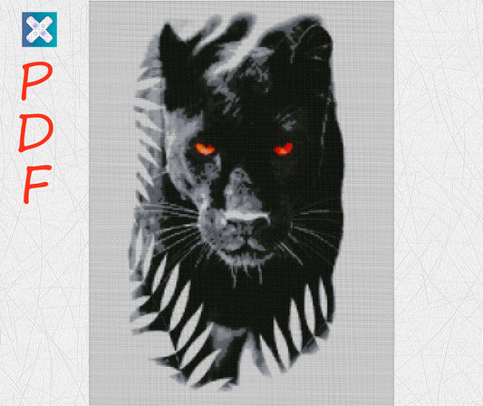 Cougar cross stich pattern Cougar embroidery design Animal cross stitch
