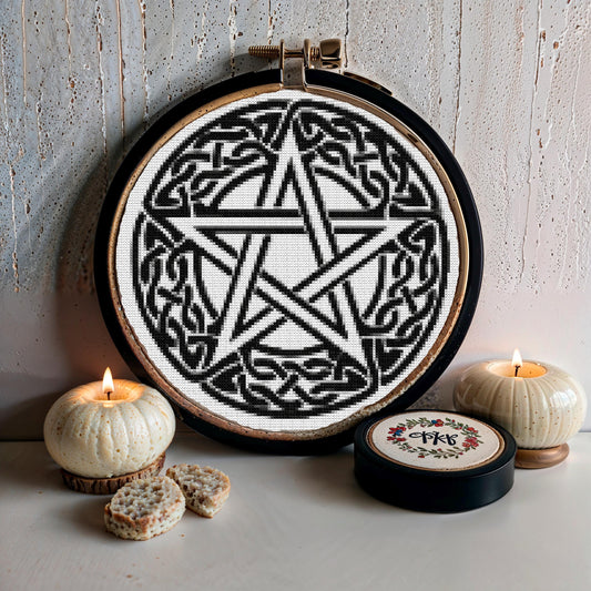 Enchanting Gothic Witch Cross Stitch Pattern - Easy Beginner Embroidery Chart PDF Download