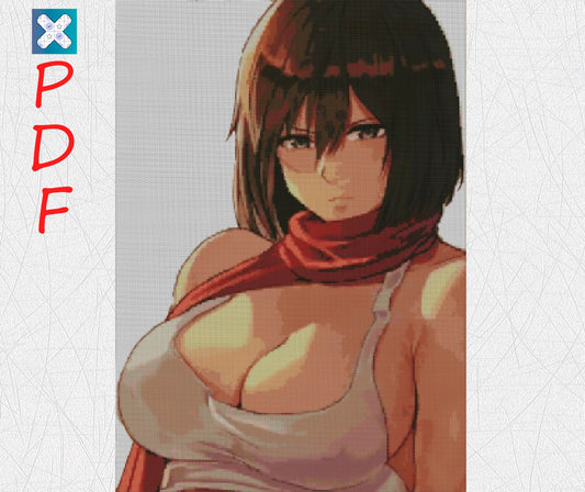 Anime cross stitch pattern Anime embroidery pattern  Japan anime cross stitch PDF