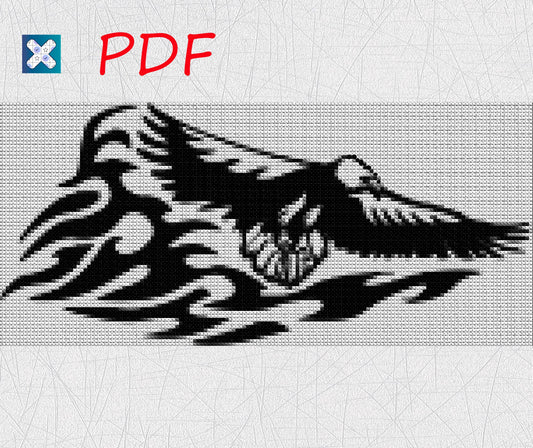 Eagle cross stitch pattern Desert Eagle cross stitch PDF X-Stitch Printable Eagle embroidery Chart Instant Download