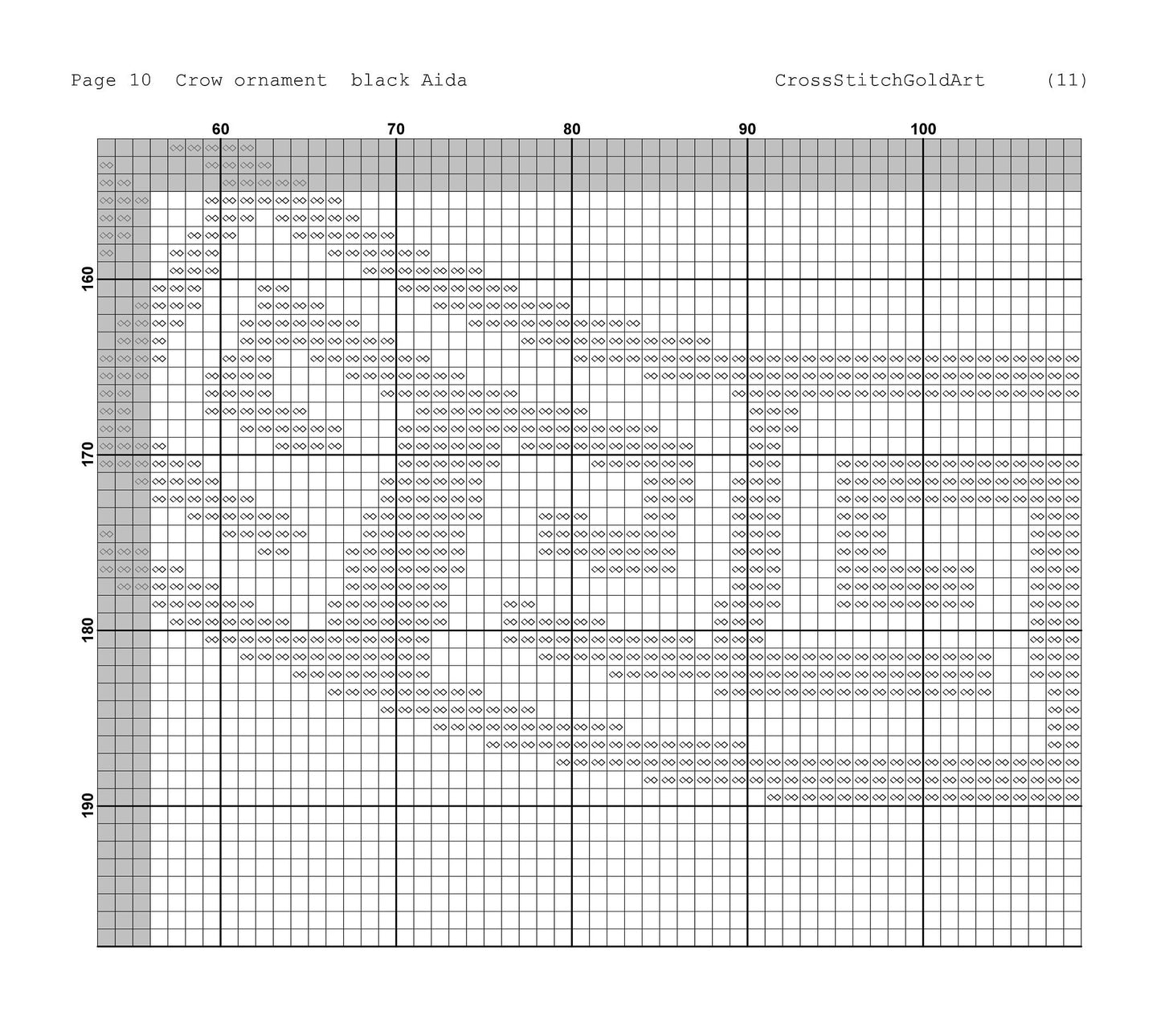 Crow cross stitch pattern Viking cross stitch for beginners PDF X-Stitch Printable Norse embroidery for black Aida