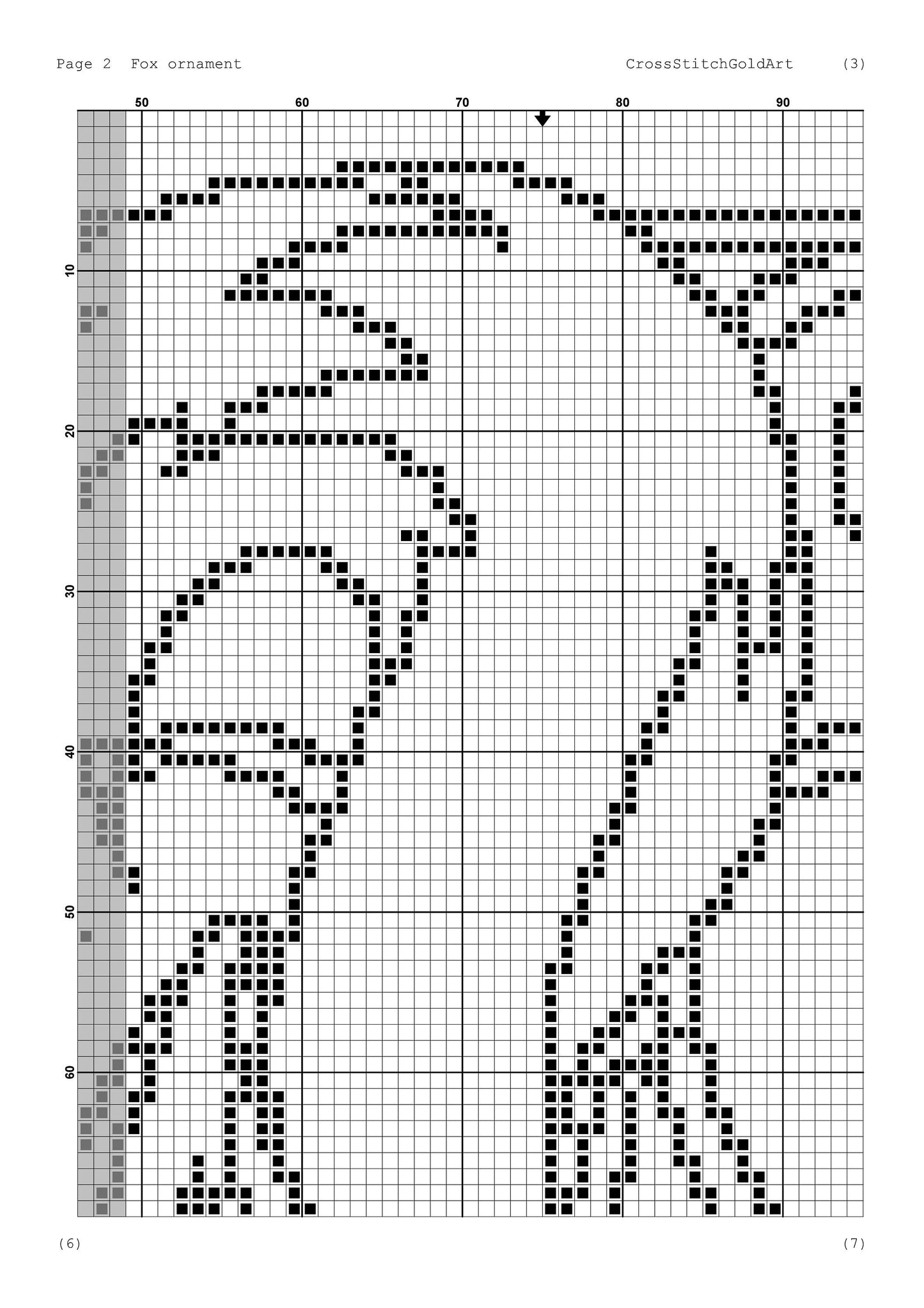 Viking Fox Cross Stitch Pattern: Woodland Animal Norse Embroidery PDF - Printable X-Stitch Design