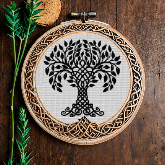 Viking Tree of Life Cross Stitch Pattern: Beginner-Friendly Norse Celtic Embroidery PDF