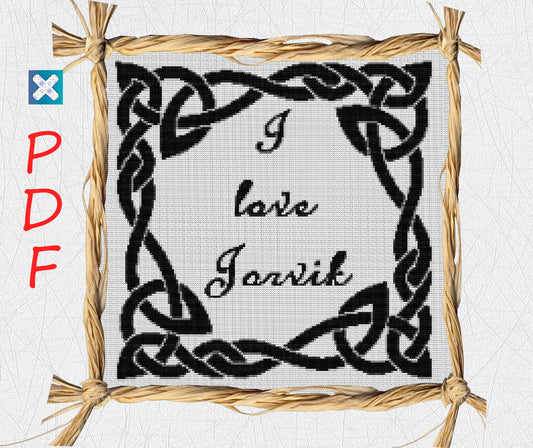 Viking cross stitch pattern Celtic ornament cross stitch pattern PDF X-Stitch Printable Norse embroidery I love Jorvik