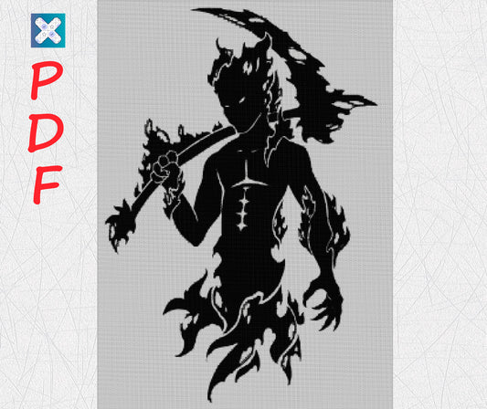 Demonic Witch Embroidery Pattern: Beginner-Friendly Cross Stitch PDF for Halloween & Occult Crafts
