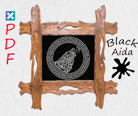 Viking cross stitch for beginners Wolf cross stitch pattern PDF X-Stitch Printable Norse embroidery