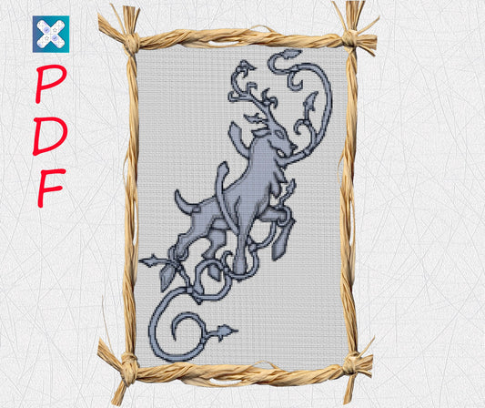 Deer cross stitch pattern for beginners Viking cross stitch pattern PDF X-Stitch Printable Norse embroidery