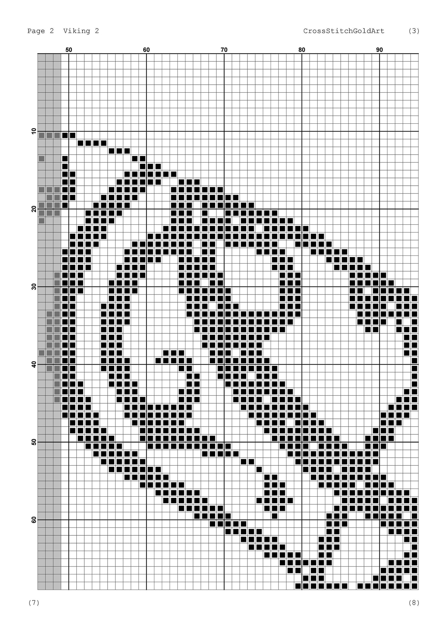 Crow cross stitch pattern Viking cross stitch for beginners PDF X-Stitch Printable Norse embroidery