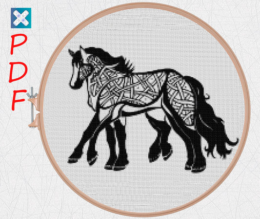 Nordic Horse Cross Stitch Pattern: Scandinavian, Celtic & Viking-Inspired Embroidery for Beginners (PDF)