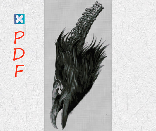 Crow cross stitch pattern Raven cross stitch PDF X-Stitch Printable Norse embroidery