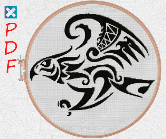 Crow cross stitch pattern Viking cross stitch for beginners PDF X-Stitch Printable Norse embroidery