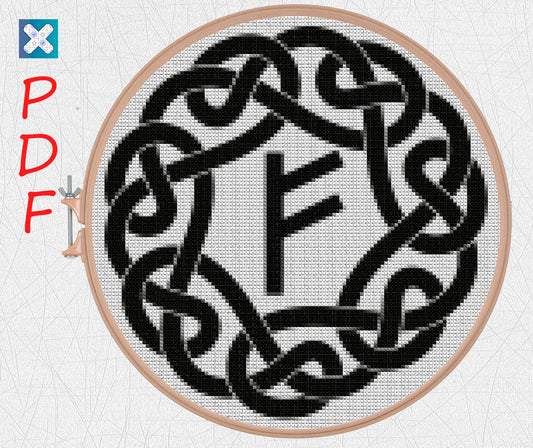 Viking cross stitch pattern for beginners Runes embroidery Celtic ornament cross stitch pattern PDF X-Stitch Printable Norse embroidery