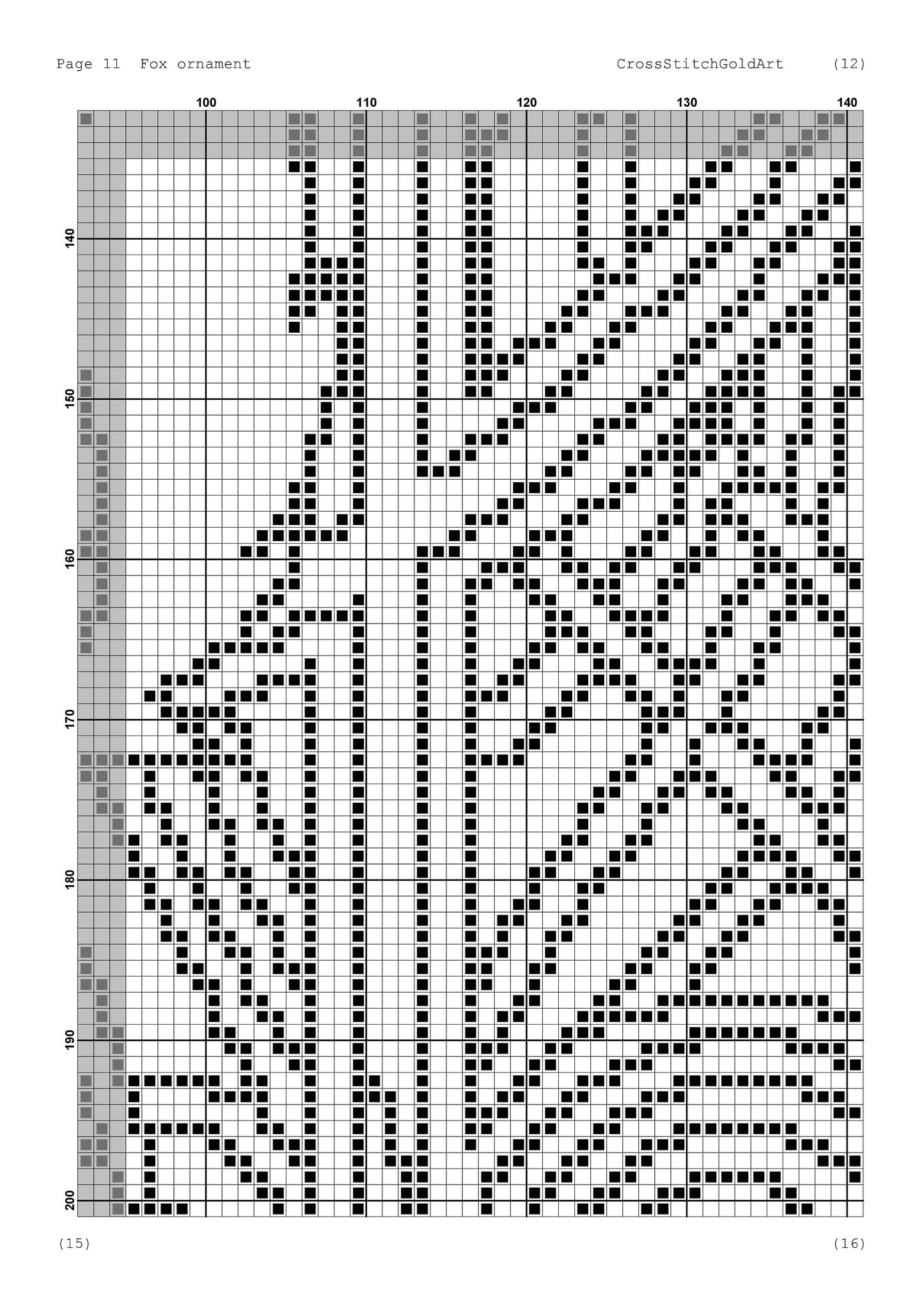 Viking Fox Cross Stitch Pattern: Woodland Animal Norse Embroidery PDF - Printable X-Stitch Design
