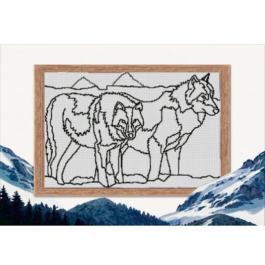 Exotic Wolf Ornament Cross Stitch Pattern: Printable Ethnic Animal Embroidery PDF for Counted X-Stitch