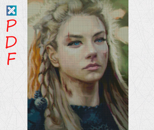 Lagerta Viking Cross Stitch Pattern: Norse Embroidery X-Stitch Printable PDF for Medieval Wall Art