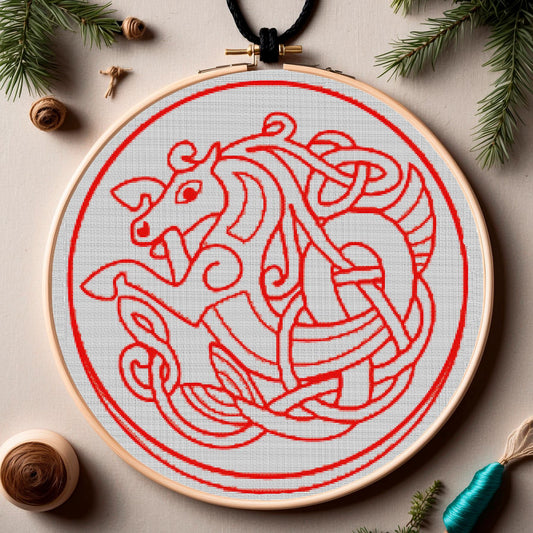 Slavic Asatru Norse Cross Stitch Pattern: Beginner-Friendly Ornament PDF for Viking & Celtic Embroidery