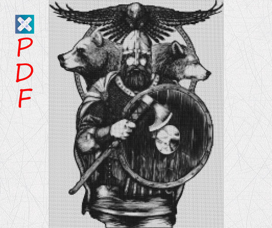 Viking Cross Stitch Pattern Celtic Vikings X-Stitch Printable PDF Download Cross Stitch Pattern Norse