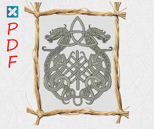 Viking cross stitch pattern Celtic ornament cross stitch pattern PDF X-Stitch Printable Norse embroidery