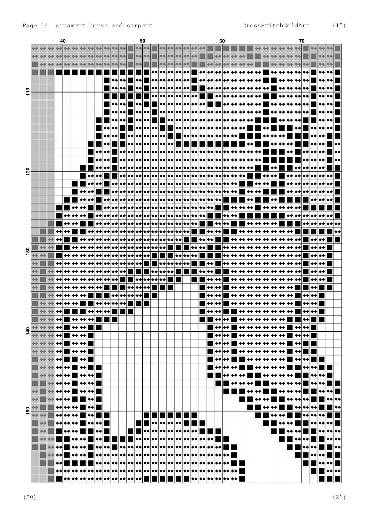 Gold cross stitch pattern Ornament cross stitch Horse and serpent embroidery Sampler cross stitch pattern Black Aida