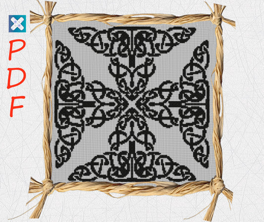 Celtic Viking Cross Stitch Pattern: Norse Ornament Embroidery PDF - Printable X-Stitch Symbols