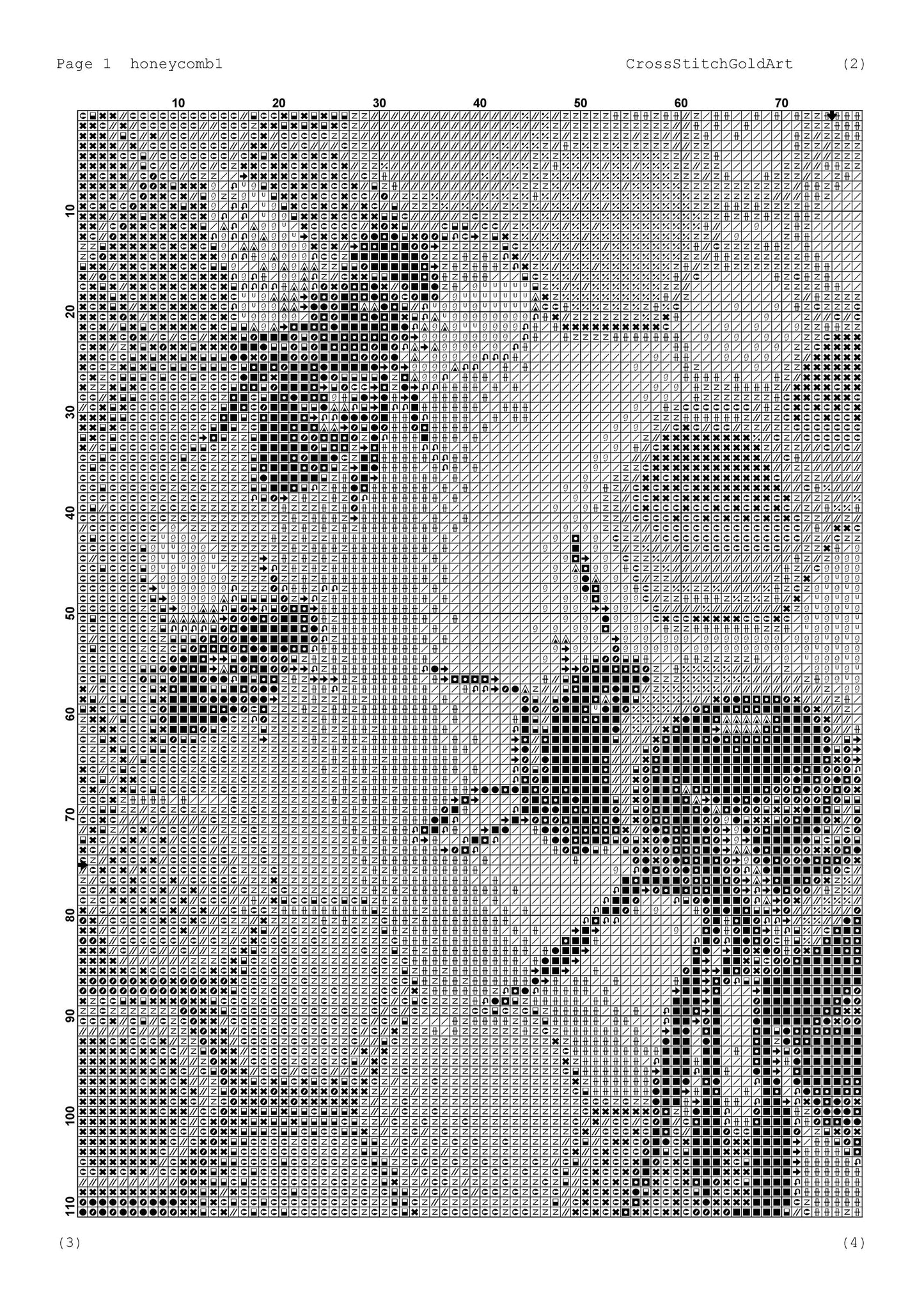 Funny Honeycomb Embroidery Pattern: Beginner-Friendly Cross Stitch PDF for Bee Lovers