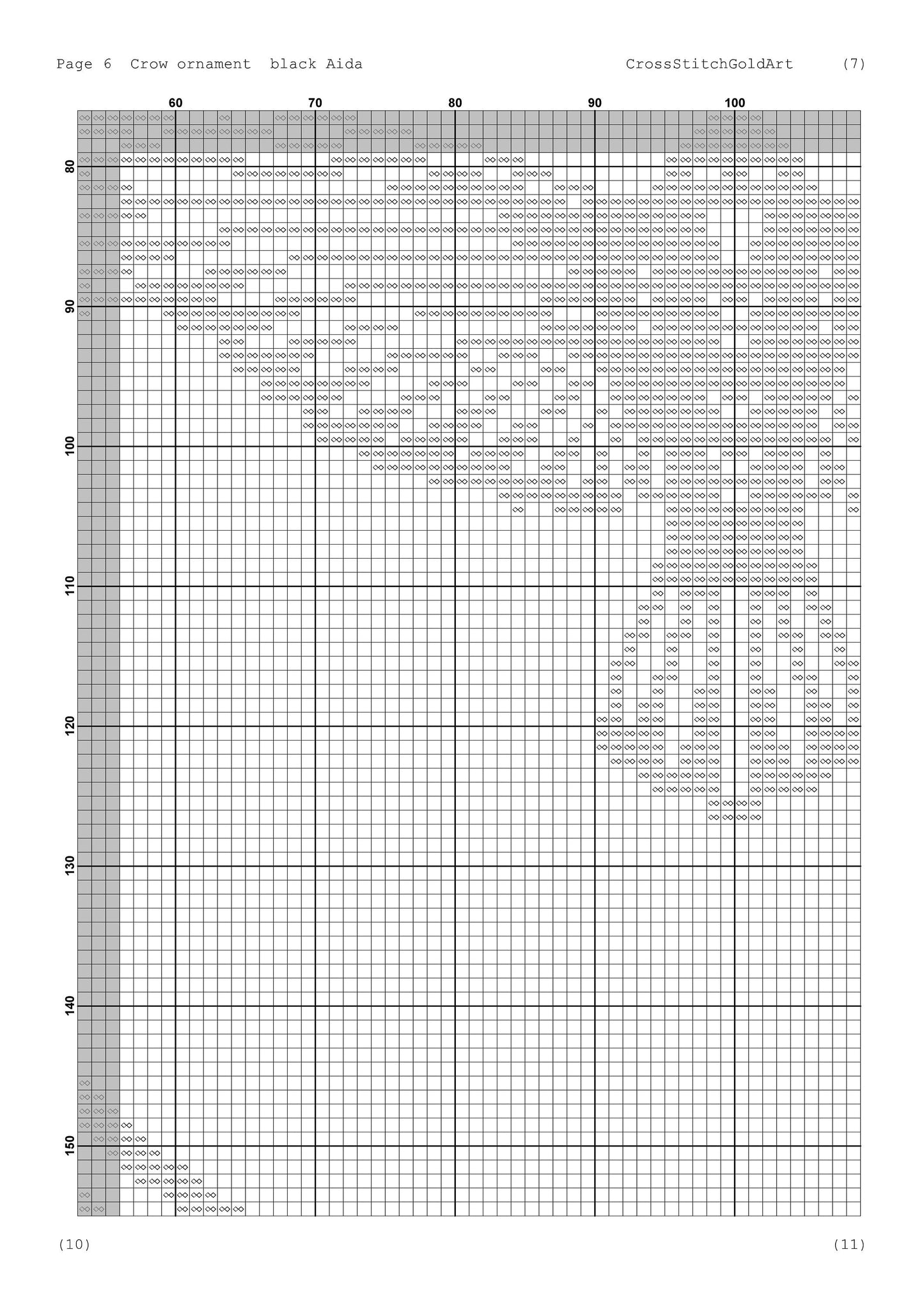 Crow cross stitch pattern Viking cross stitch for beginners PDF X-Stitch Printable Norse embroidery for black Aida