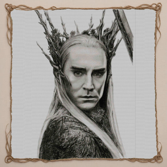 Fantasy Elf Cross Stitch Pattern: Magical Embroidery Design for Immortal Warrior King