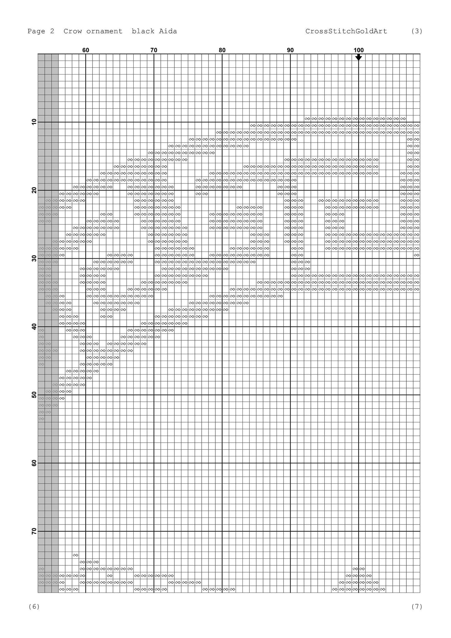 Crow cross stitch pattern Viking cross stitch for beginners PDF X-Stitch Printable Norse embroidery for black Aida