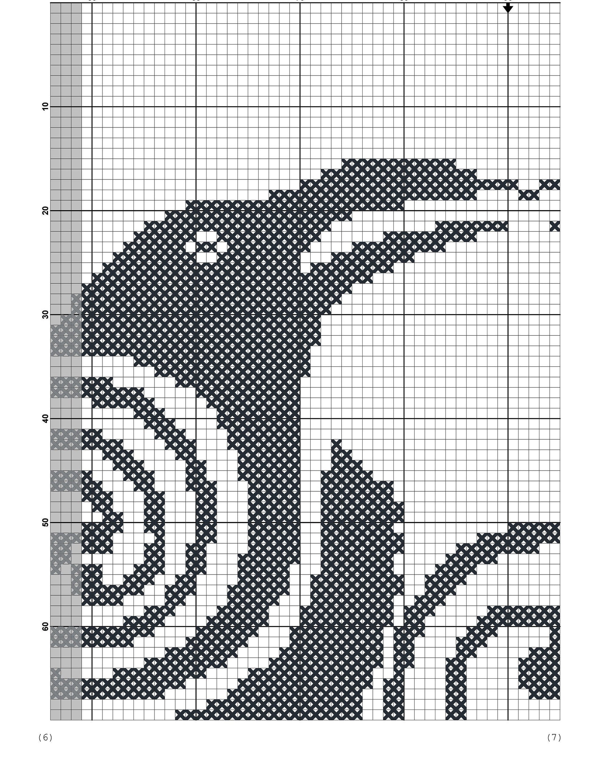 Viking Crow Cross Stitch Pattern: Easy Printable PDF for Beginners - Norse Embroidery & Celtic Ornament