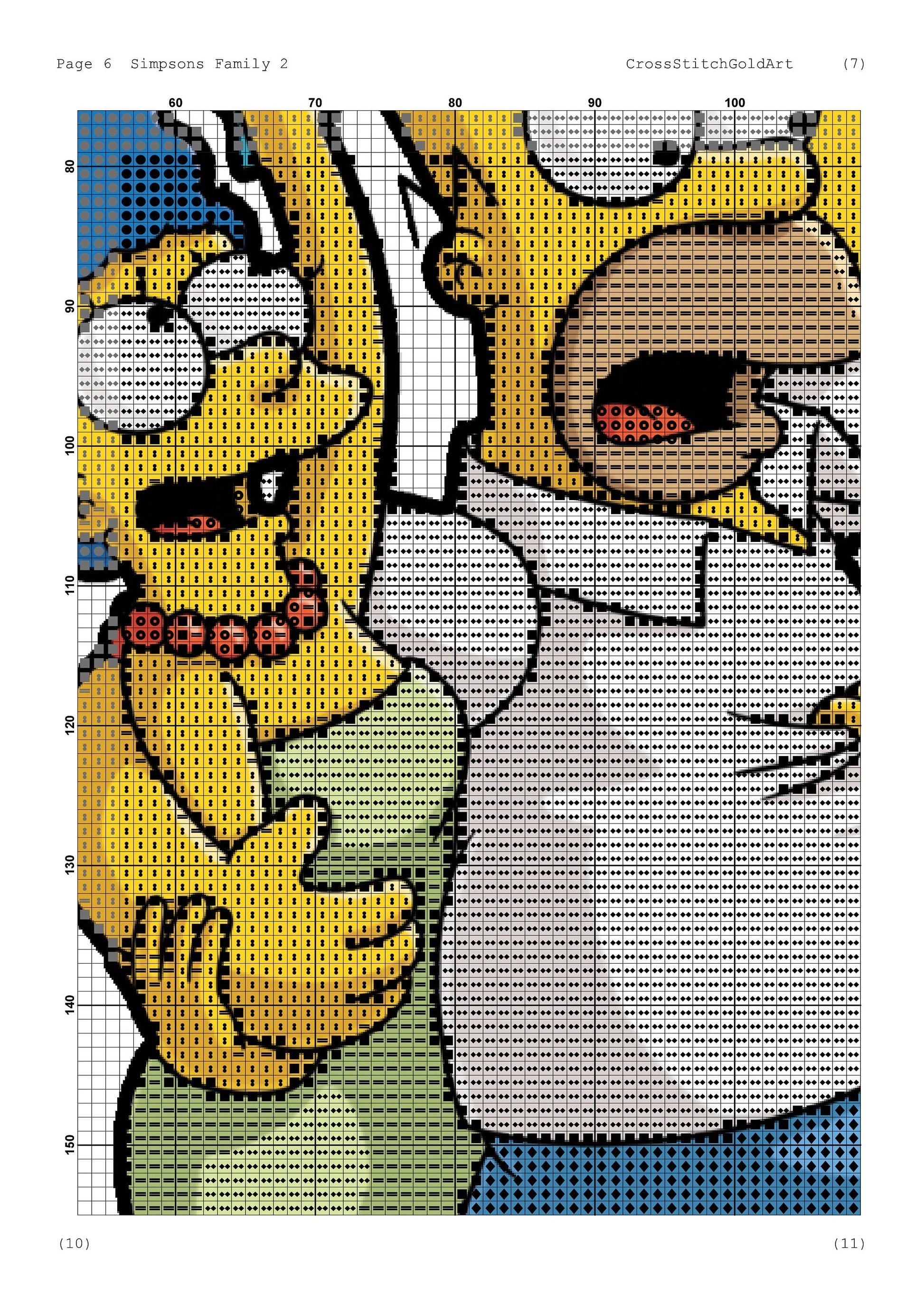 Simpson Family Funny Cross Stitch Pattern: Beginner-Friendly Cartoon Embroidery PDF for TV Fans