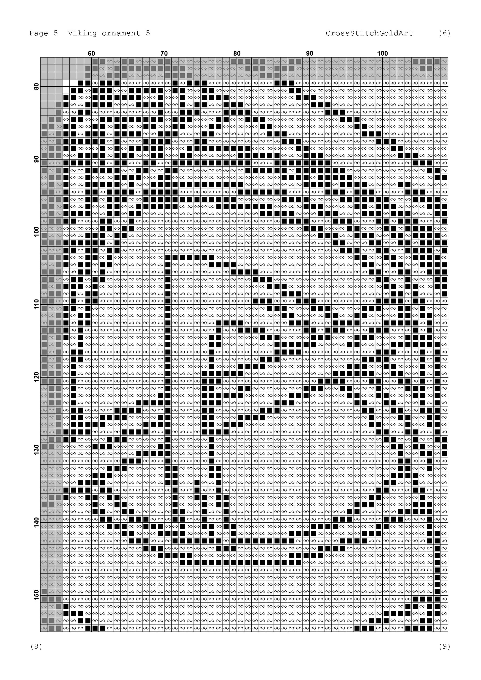 Norse Viking Celtic Cross Stitch Pattern: Printable Ornament Embroidery PDF for Beginners