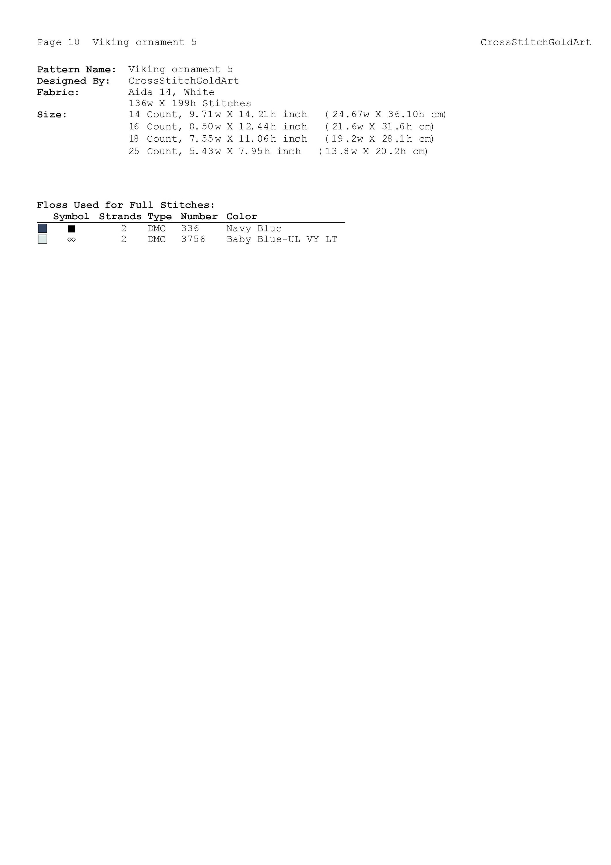 Norse Viking Celtic Cross Stitch Pattern: Printable Ornament Embroidery PDF for Beginners