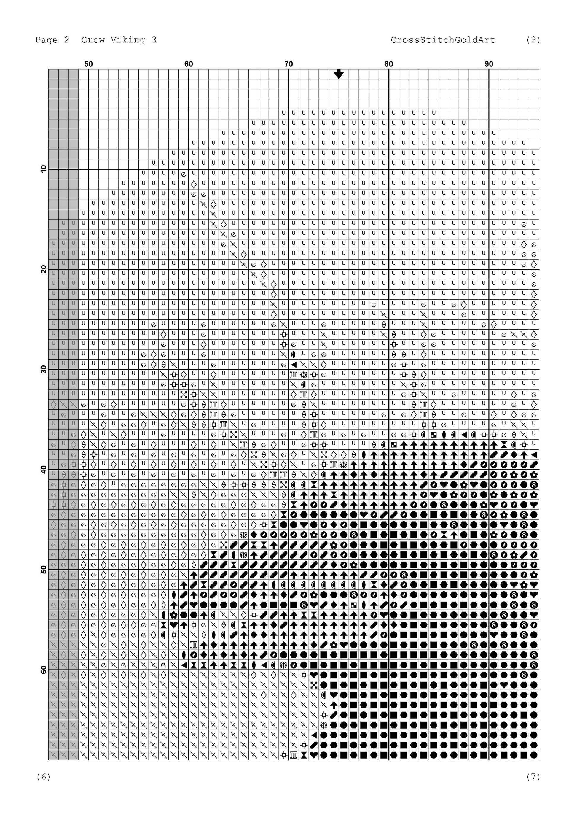 Viking Crow Watch Face Cross Stitch Pattern: Printable PDF with Celtic Symbols for Embroidery
