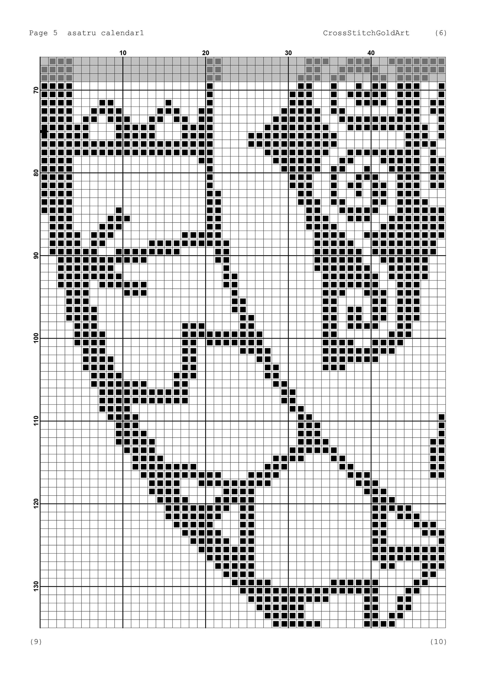 Nordic Asatru Calendar Cross Stitch Pattern: Viking Pagan Embroidery Chart for Beginners