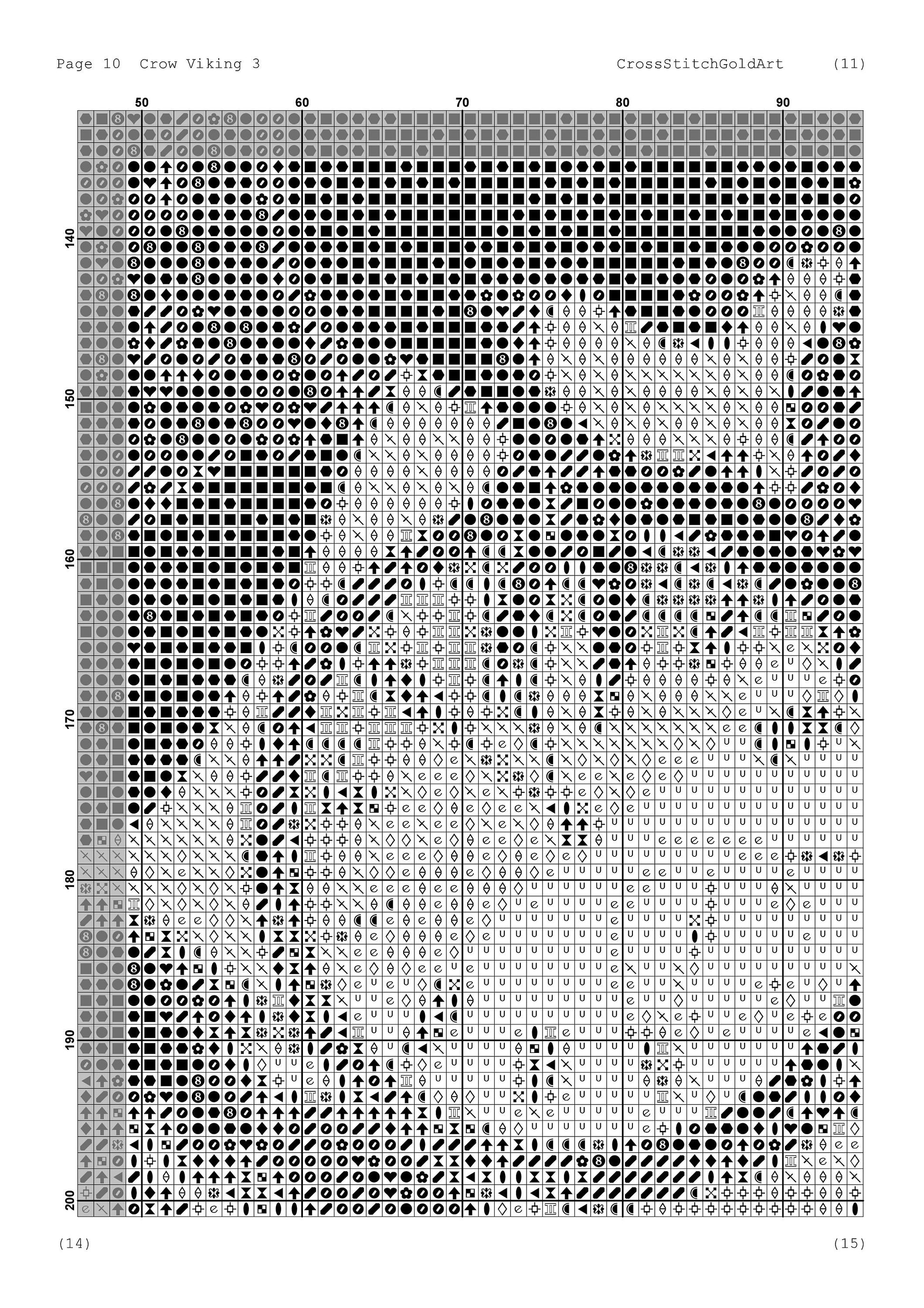 Viking Crow Watch Face Cross Stitch Pattern: Printable PDF with Celtic Symbols for Embroidery