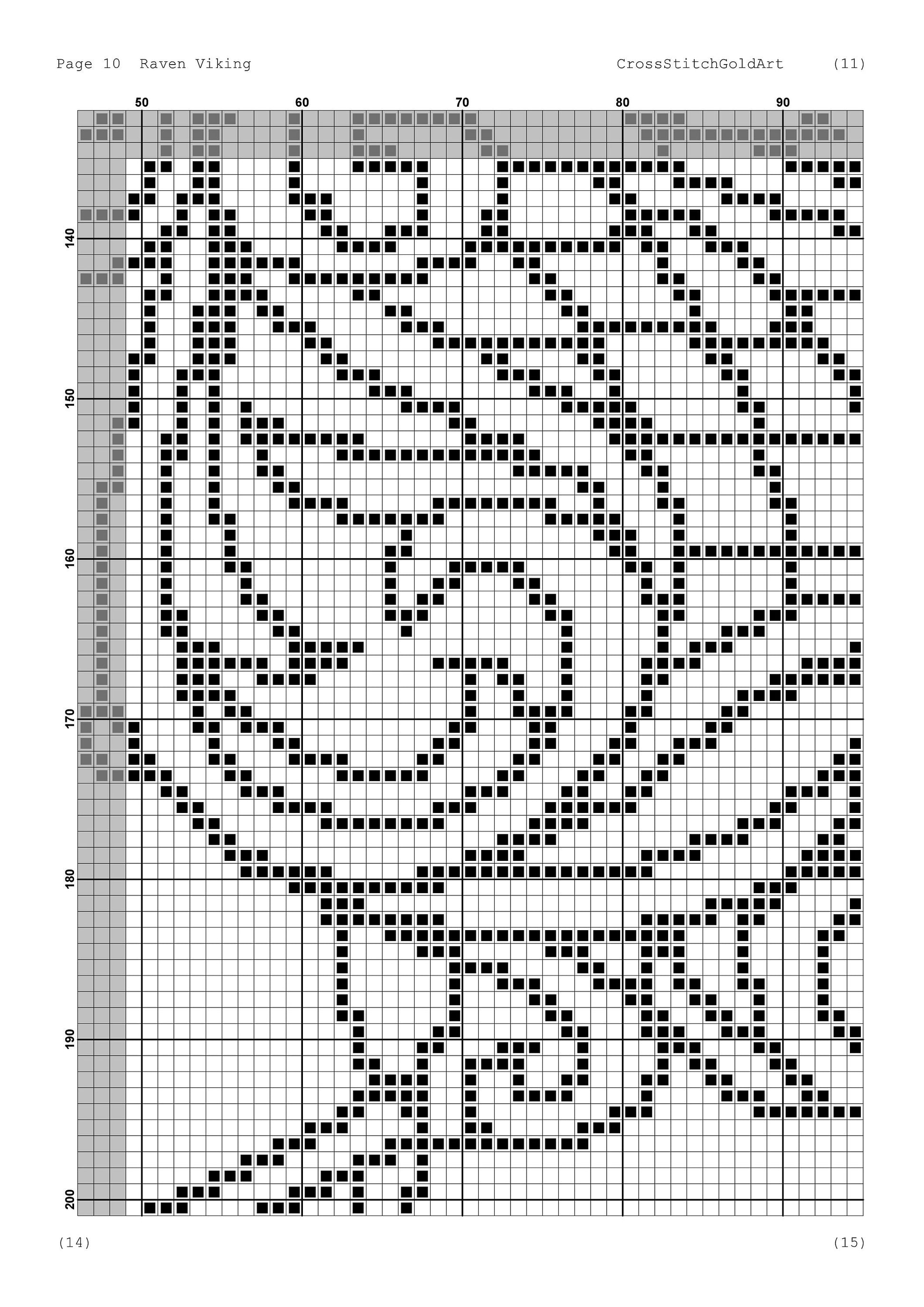 Viking Crow Embroidery Pattern: Norse Raven X-Stitch for Beginners, Printable PDF Celtic Ornament