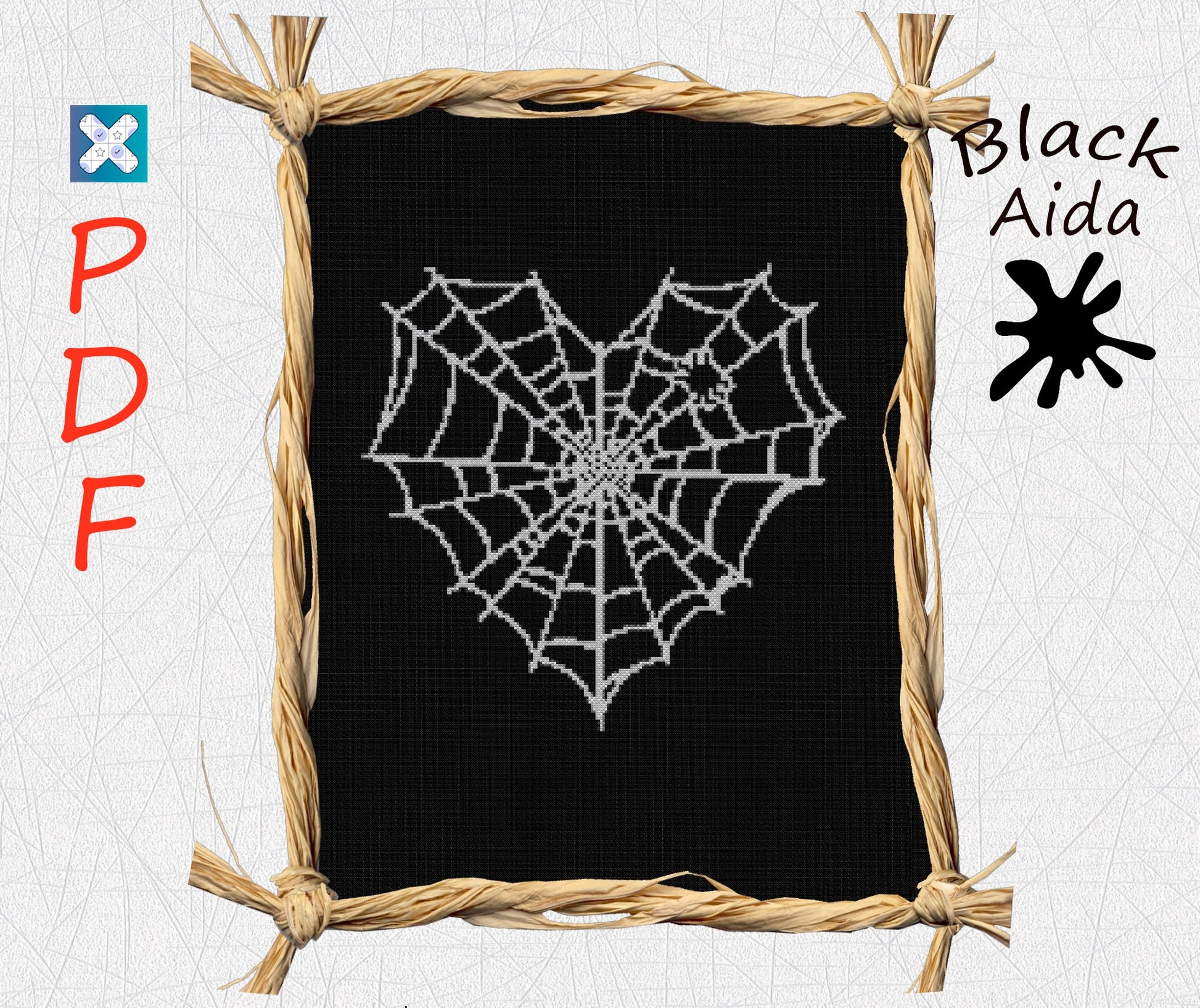 Beginner-Friendly Spider Web Cross Stitch Pattern: Easy Embroidery Design for Halloween Decor