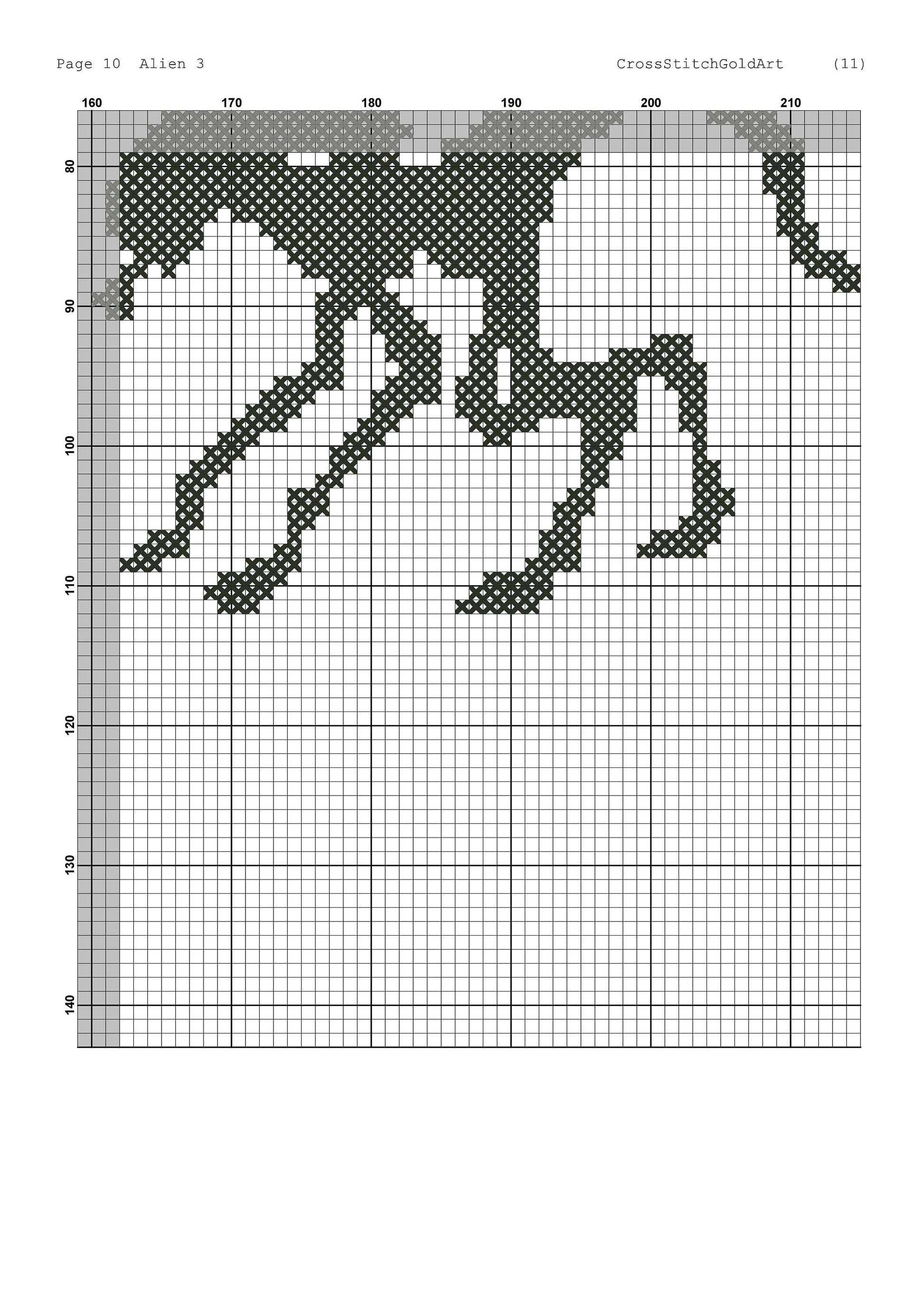Alien cross stitch pattern for beginners Xenomorph Alien embroidery Aliens Scary Movie Fan Designs PDF