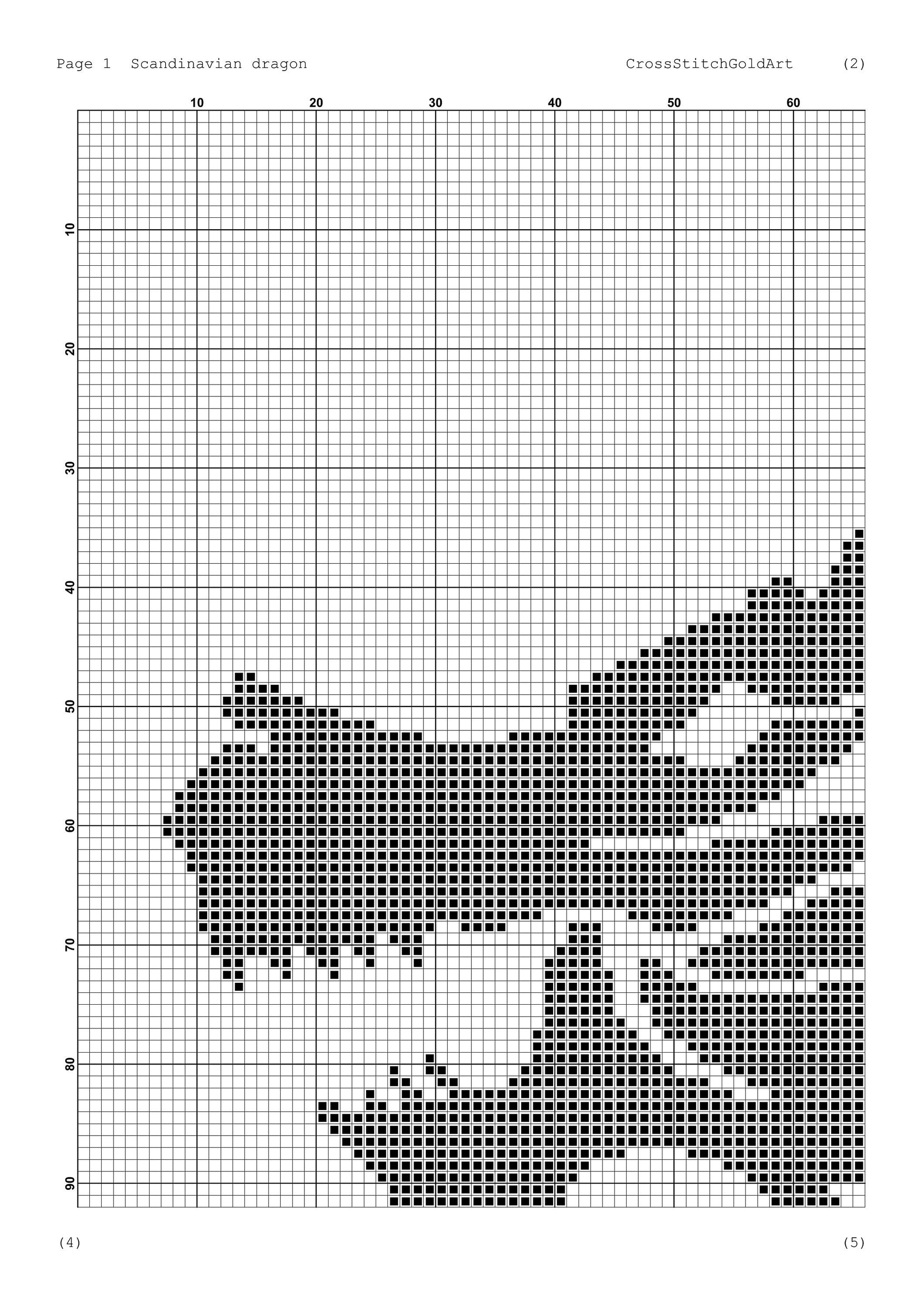 Viking Dragon Cross Stitch Pattern: Scandinavian Norse Embroidery PDF for Beginners - Printable X-Stitch