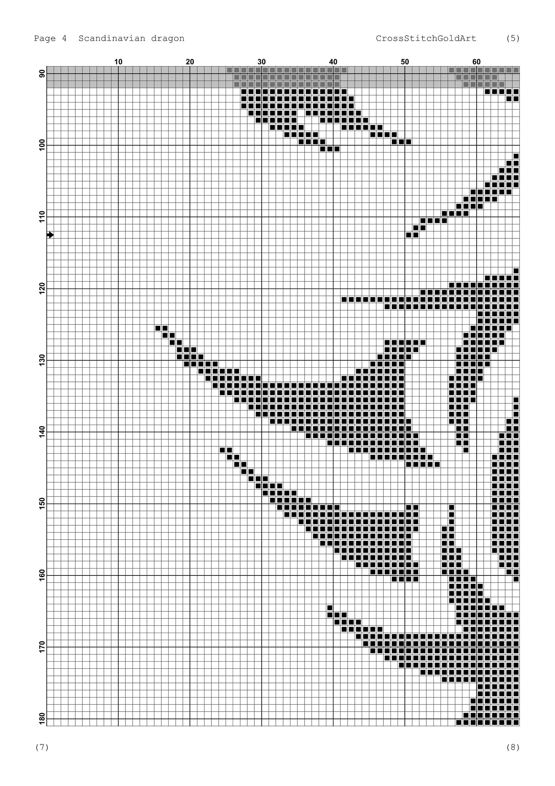 Viking Dragon Cross Stitch Pattern: Scandinavian Norse Embroidery PDF for Beginners - Printable X-Stitch