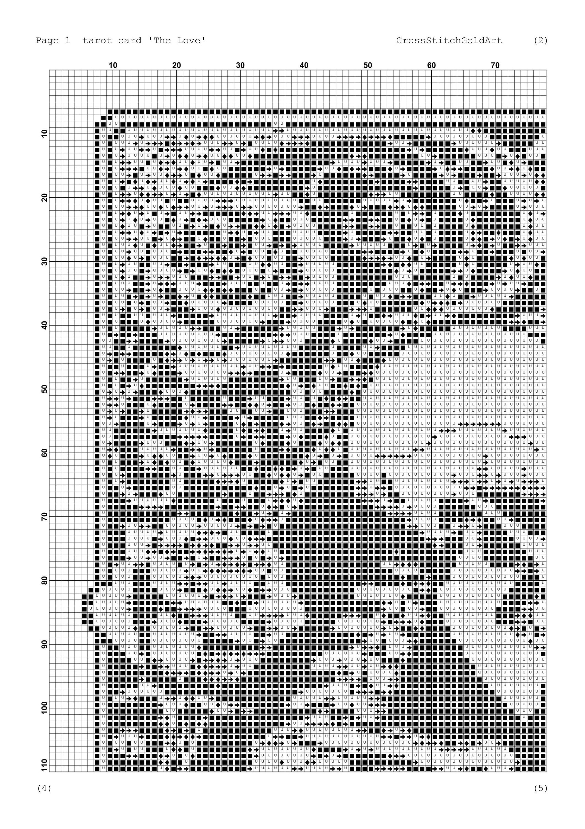 Gothic Skeleton Lovers Tarot Card Cross Stitch Pattern - Dark Occult Embroidery PDF