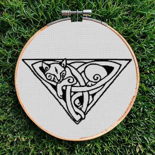 Enchanting Feline Cross Stitch Pattern: Beginner-Friendly Mystical Cat Embroidery Design for DIY Crafters