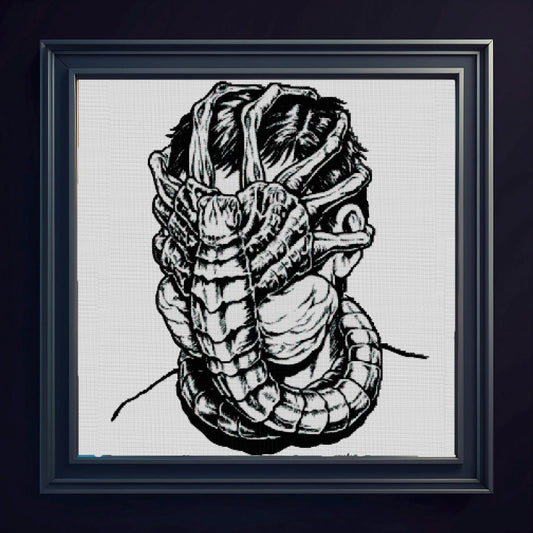 Alien cross stitch pattern Xenomorph Alien embroidery Aliens Scary Movie Fan Designs PDF