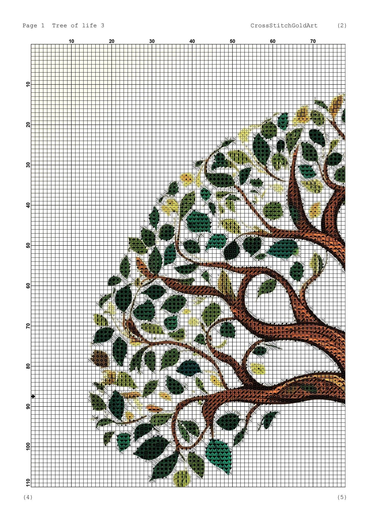 Celtic-Norse Tree of Life Viking Cross Stitch Pattern: Printable Embroidery PDF for Beginners