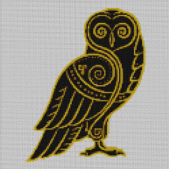 Beginner-Friendly Woodland Owl Cross Stitch Pattern: Viking-Inspired Embroidery PDF for Nature Lovers