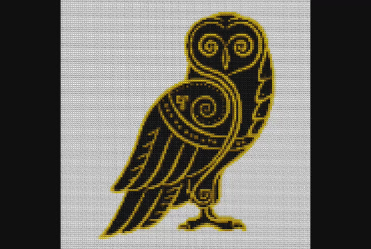Beginner-Friendly Woodland Owl Cross Stitch Pattern: Viking-Inspired Embroidery PDF for Nature Lovers